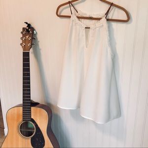 Freeway White Flowy Lined Tank